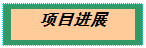 文本框: 项目进展